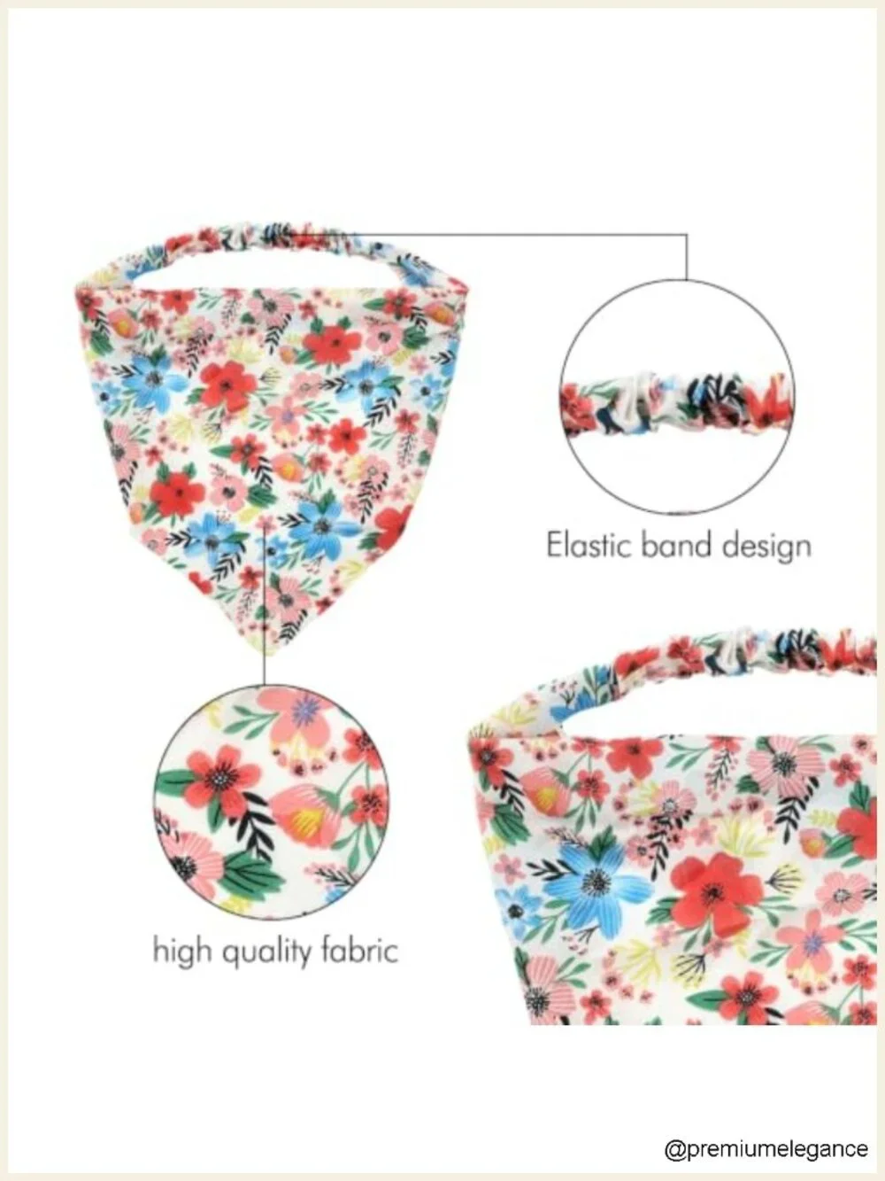 15 Pack Satin Silk Triangle Bandana Head Scarf Elastic Hair Scarf Boho Headwrap